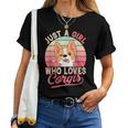 Just A Girl Who Loves Corgis Cute Corgi Dog Girl Women T-shirt