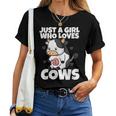 Just A Girl Who Loves Cows Costume Da Contadino Di Mucca Maglietta da donna