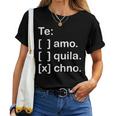 I Love You Tequila And Techno Spanish Menwomen Maglietta da donna