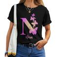 Nora Carino Personalizzato Farfalla Personalizzato Bambini Ragazze Nome Maglietta da donna