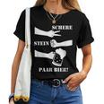 Pair Of Scissors Stone Beer Malle Jga Saufsprechen T-shirt Frauen