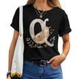 Q Monogramma Iniziale Lettera Dell'alfabeto Animale Kid Boho Quaglia Maglietta da donna