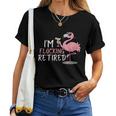 Retired Flamingo I'm Flocking Retired Party Drinking Wine Women T-shirt