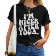 Retro Groovy Sono Più Bello Dopo Lo Yoga Divertente Sarcastico Dicendo Gym Maglietta da donna