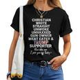 Trump Sostenitore Christian Etero Unwoke Conservatore Maglietta da donna
