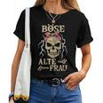 Women's Evil Old Woman Skull Old Womanintage Biker T-shirt Frauen