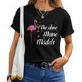 Women's Wine Sparkling Wine Prosecco Saufen Flamingo Nie Ohne Meine Girls T-shirt Frauen