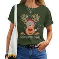 Kindergarten Squad Plaid Reindeer Santa Teacher Christmas Women T-shirt