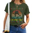 I Do What I Want Ugly Xmas Sweater Cat Wine Lover Women T-shirt