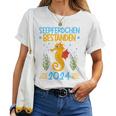 Children's Seahorse Bestanden 2024 Early Swimmer Badge T-shirt Frauen