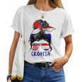 Croatia Girl's Croatia Woman Pride Croatia Flag Hrvatska T-shirt Frauen