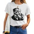 Frankenstein Coffee Drinker Horror And Caffeine Lovers Gray T-shirt Frauen