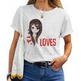 Just A Girl Who Loves Anime Kawaii Otaku Manga Japan Fan Maglietta da donna