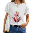 Octopus Queen Da Ragazza Con Polpo Polpo Da Donna Maglia A Manica Maglietta da donna