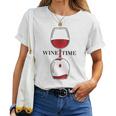 Wine Time Wine Drinker Wine Loverino Rosso Maglietta da donna