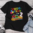 2° Compleanno Treno Ragazzi Ragazze 2 Anni Choo Choo I'm Two Maglietta da donna Regalos divertidos