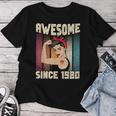 42 Jahre Alt Awesome Seit 1980 42Th Birthday Women's T-shirt Frauen Lustige Geschenke