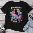 7Th Birthday Girl 7 Years Roller Skates Number 7 Women T-shirt Unique Gifts