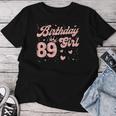 89 Compleanno Ragazza Rosa Corona Felice 89 Anni Signora Donne Maglietta da donna Regalos divertidos