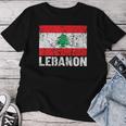Bandiera Libanese Del Libano Distressed Uomini Donne Bambini Maglietta da donna Regalos divertidos