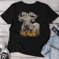 Donna Cute Mama Highland Mucca Con Bambinoitello Fiore Cool Animal Con Collo A Maglietta da donna Regalos divertidos