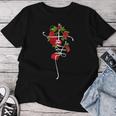 Donna Floral Faith Faithertical Cross Jesus Christian Flowers Con Collo A Maglietta da donna Regalos divertidos