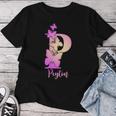 Donna Peyton Carino Personalizzato Farfalla Personalizzato Bambini Ragazze Nome Con Collo A Maglietta da donna Regalos divertidos