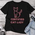 Gatto Divertente Certificato Cat Lady I Love Cats Animal Maglietta da donna Regalos divertidos