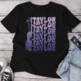 Girl Retro Taylor First Name Personalized Groovy 80'S Purple Women T-shirt Unique Gifts