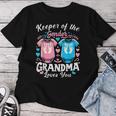 Grandma Gender Reveal Keeper Of The Gender Grandma Loves Women T-shirt Unique Gifts