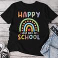 Happy Last Day Of School Graduazione Groovy Retro Maglietta da donna Regalos divertidos