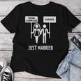 Just Married Mission Accomplished Game Over Jga W Maglietta da donna Regalos divertidos