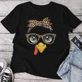 Leopard Print Thanksgiving Turkey Face Glasses Girls Women T-shirt Unique Gifts