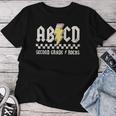 Lightning Abcd Teacher Kid Second Grade Rocks Back To School Women T-shirt Funny Gifts