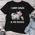 I Love Cows And My Momma Mamá Mamá Madre Madre Hijo Hija Camiseta de mujer Regalos divertidos