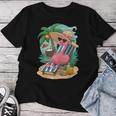 Lustiger Tropischer Rosa Flamingo Hawaii-Sommerparty T-shirt Frauen Lustige Geschenke