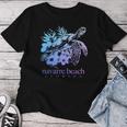 Navarre Beach Florida Sea Turtle Flowers Surfer Souvenir Women T-shirt Unique Gifts