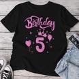 Principessa Compleanno Ragazza 5 Anni A Tema Principessa Maglietta da donna Regalos divertidos