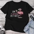 Retired Flamingo I'm Flocking Retired Party Drinking Wine Women T-shirt Unique Gifts