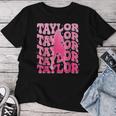 Retro Taylor First Name Personalized 80'S Pink Girl Women T-shirt Unique Gifts