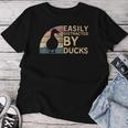 Retrointage Easily Distracted By Ducks Duck Lover Maglietta da donna Regalos divertidos