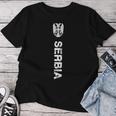 Serbia & Women's Serbia With Serbia Flag S T-shirt Frauen Lustige Geschenke