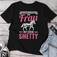 Women's Frau Mit Einem Shetland Pony Rider T-shirt Frauen Lustige Geschenke