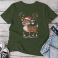 Christmas Cute Reindeer Red Nose T-shirt Frauen Lustige Geschenke