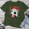 Christmas Reindeer Face Soccer Christmas Kid Women T-shirt Funny Gifts