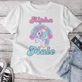 Alpha Unicorn Maschio Arcobaleno Cool Sarcastico Ironico Umorismo Strano Maglietta da donna Regalos divertidos