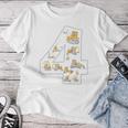 Bambino 4 Compleanno Ragazzo Ragazza Escavatore Cantiere Gru 4 Anni Maglietta da donna Regalos divertidos