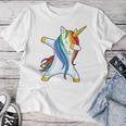 Dabbing UnicornBambina Donne Bambini Arcobaleno Unicorns Maglietta da donna Regalos divertidos