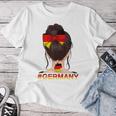 Deutsches Mädchen Messy Bun Mit Deutschland-Flagge T-shirt Frauen Lustige Geschenke