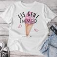 Eis Geht Immer Erdbeereis Eisparele Eiscafe Eiskiosk T-shirt Frauen Lustige Geschenke